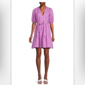 PINKO NUVOLOSO v neck belted dress SIZE SMALL (40)